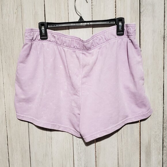 Avia L 12 14 Active Shorts Acid Wash Lavender French Terry Pockets Athletic - Picture 3 of 4
